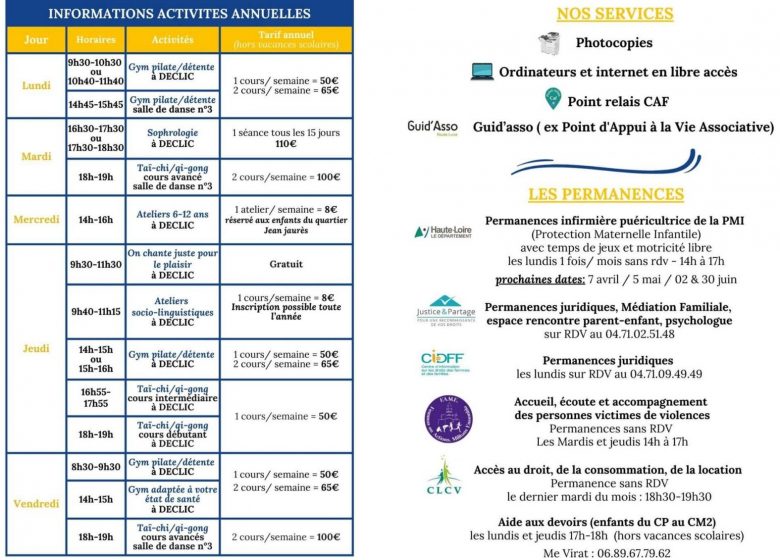 Déclic – Programme Animations jusqu’en juillet