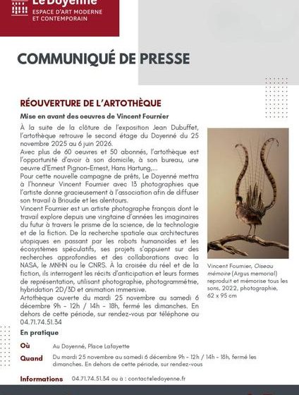 Réouverture de l’artothèque – Mise en avant des oeuvres de Vincent Fournier