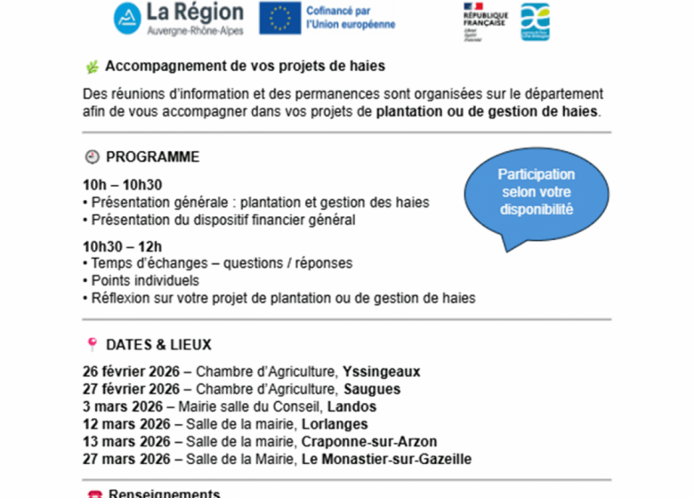 Réunion d&rsquo;information : la plantation et la gestion des haies