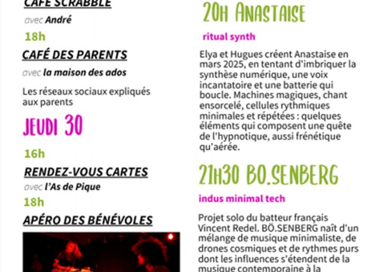 Animations du 29 au 30 avril