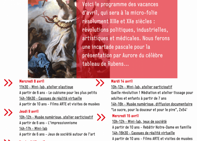 Micro-folie : programme des vacances de printemps