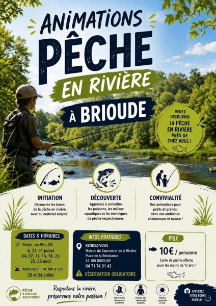 Animations pêche en rivière à Brioude