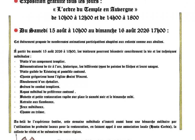 11e Semaine templière