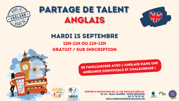 Partage de talent : Anglais
