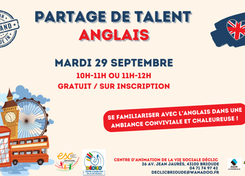 Partage de talent : Anglais