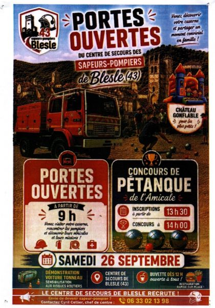 Portes ouvertes du centre de secours des sapeurs-pompiers de Blesle