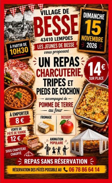 repas tripes/pieds de cochon village de Besse (43)