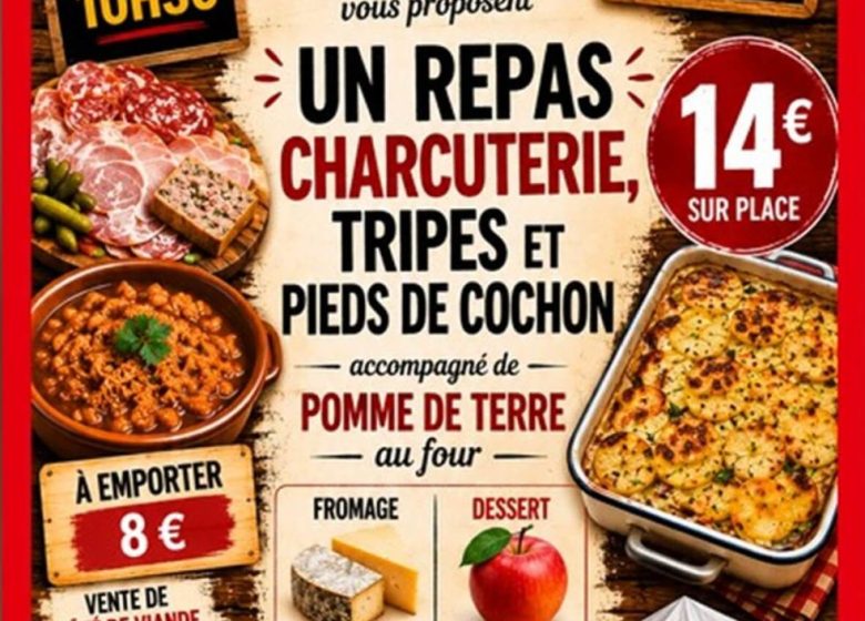 repas tripes/pieds de cochon village de Besse (43)